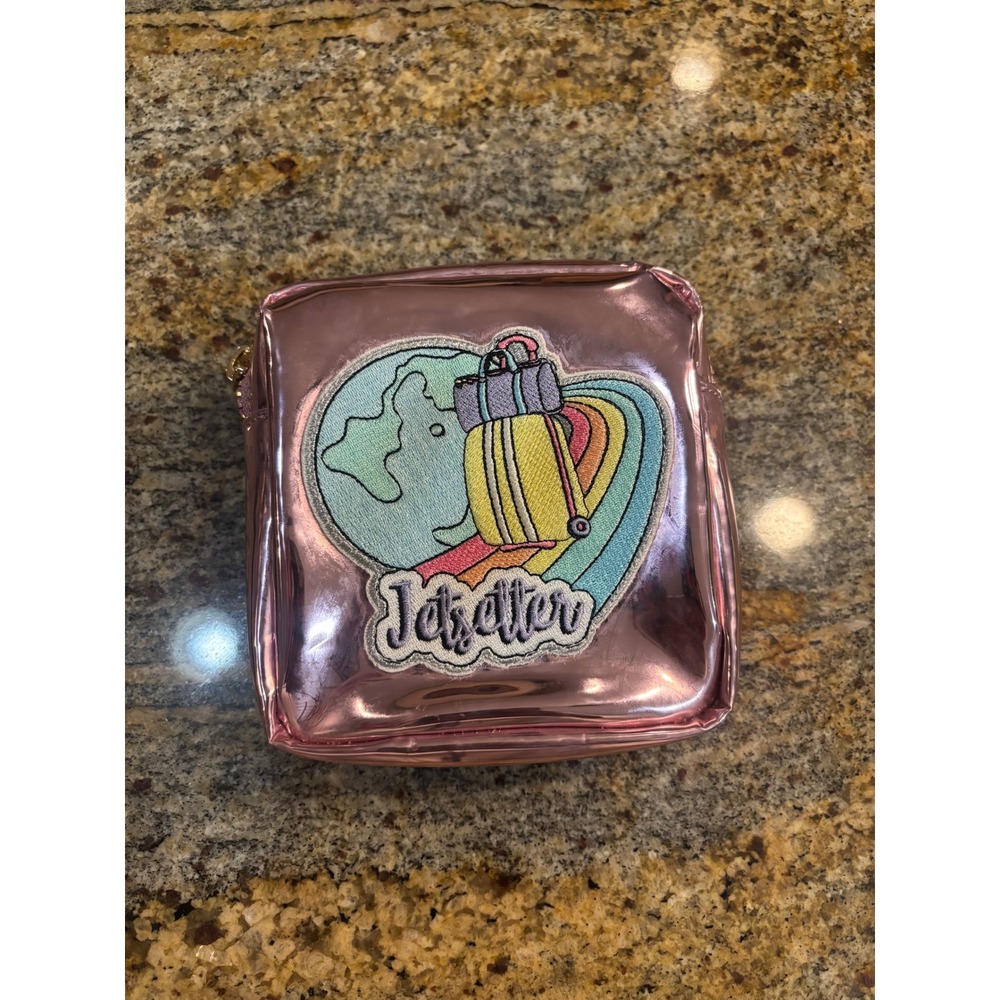 Stoney Clover Lane OG Pink Chrome Mini Pouch with Jetsetter Patch‎